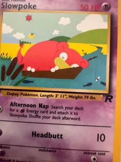 2000 Pokemon Vintage Card - Team Rocket First Edition 67/82 Slowpoke NM - Image 3