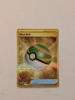 Pokemon TCG SV01 Scarlet & Violet Base Set Nest Ball 255/198 Gold Holo Card - Image 1