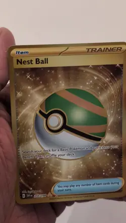 Pokemon TCG SV01 Scarlet & Violet Base Set Nest Ball 255/198 Gold Holo Card - Image 2