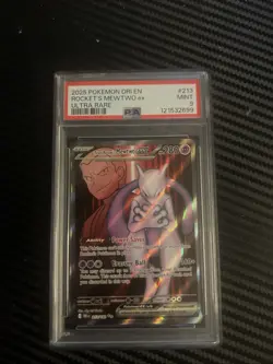 Pokemon Destined Rivals # 213 Team Rockets Mewtwo EX Ultra Rare PSA 9 Card MINT! - Image 1