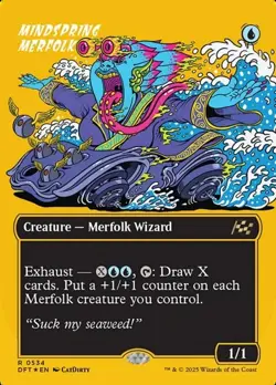 Mindspring Merfolk - First-Place Foil Extended Art DFT NM MTG - Image 1