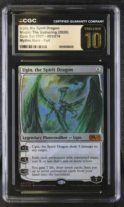 UGIN, THE SPIRIT DRAGON 2021 Core Set Foil Mythic CGC 10 Pristine MTG - Image 1