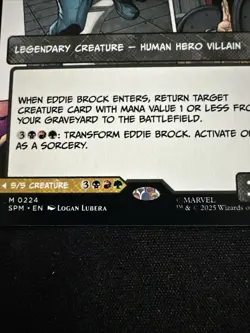 Eddie Brock (0224) (Borderless) Marvel's Spider-Man Regular NM MTG Pack Fresh - Image 3