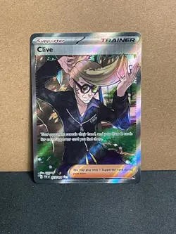 Clive 227/091 Full Art Holo Ultra Rare Pokemon Paldean Fates NM - Image 1