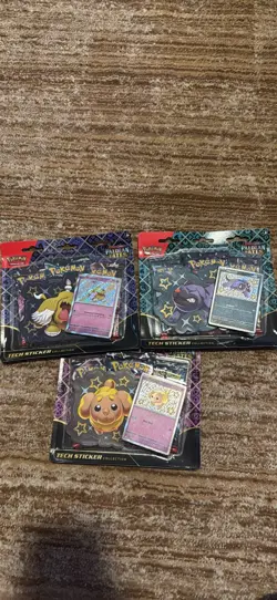 Pokemon SV4.5 Paldean Fates Tech Sticker Collection SET of 3 (1 of each) SEALED! - Image 1