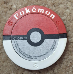 2009 TOMY NINTENDO POKEMON JAPANESE BATTRIO GAME SLUGMA COIN / CHIP, 01-025 BS - Image 2