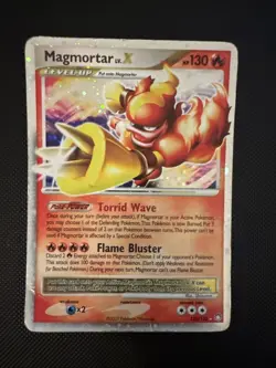 Magmortar Lv.X 123/123 Mysterious Treasures Holo Pokemon - Image 1