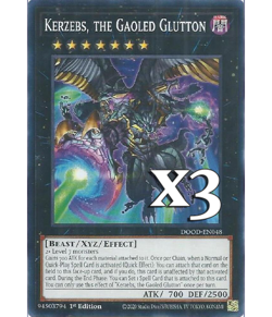 3X Kerzebs, The Gaoled Glutton DOOD-EN048 C Doom of Dimensions NM 1st Ed Yugioh - Image 1