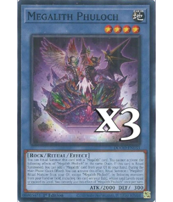 3X Megalith Phuloch DOOD-EN033 C Doom of Dimensions NM 1st Ed Yugioh - Image 1