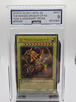 THE WINGED DRAGON OF RA 2015 YGLD-ENG03 YUGI'S LEGENDARY DECK PROMO YUGIOH AGS 9 - Image 1
