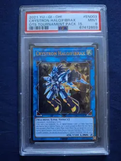 Crystron Halqifibrax PSA 9 Mint Ultimate Rare 2021 OP15-EN003 Yugioh - Image 1