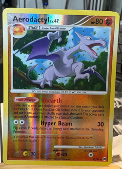 Pokemon TCG Arceus Aerodactyl Reverse Holo Rare Card 13/99 2009 LP - Image 1