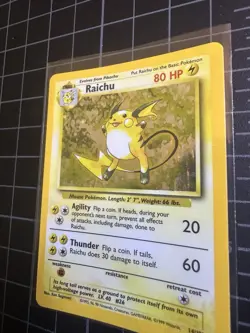 Pokemon TCG Raichu Base Set Holo Rare Card 14/102 LP - Image 2