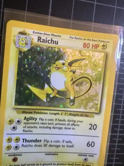 Pokemon TCG Raichu Base Set Holo Rare Card 14/102 LP - Image 3