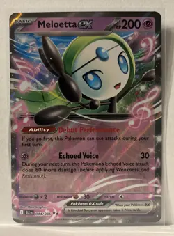 Pokemon TCG Meloetta EX Black Bolt Double Rare Holo Card 044/086 - Image 1
