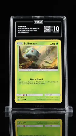 Bulbasaur #1/18 - Detective Pikachu Holo Pokemon Card - Graded TAG 10 Gem Mint - Image 1