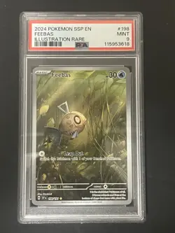 Feebas IR PSA 9 Surging Sparks #198 Pokemon Card - Image 1