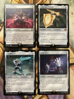 Final Fantasy Artifact Lot of 4 - Genji Glove, Aettir and Priwen (Regular) - NM - Image 1