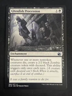 1x Ghoulish Procession (102) Innistrad Midnight Hunt LP MTG Magic x1 MKE - Image 1