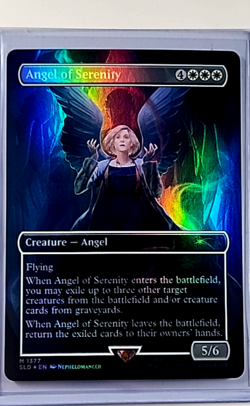 2023 Magic the Gathering Secret Lair Borderless Foil Weeping Angel of Serenity - Image 1