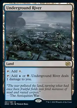 MTG Underground River - Foil, The Brothers' War, Moderately Played, English - Image 1
