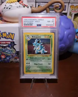 1999 Pokemon Jungle Nidoqueen No Symbol ERROR Holo Rare 7/64 PSA 8 - Image 1