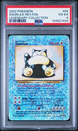 2002 POKEMON LEGENDARY COLLECTION #64 SNORLAX-REVERSE FOIL PSA 4 - Image 1