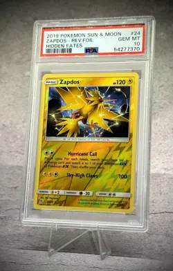 PSA 10 💎 ⚡ Pokemon Hidden Fates Zapdos Reverse Holo 24/68 LOW POP | SUN & MOON - Image 2