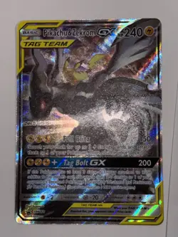 2019 Pokemon Tag Team Pikachu & Zekrom GX SM168 Sm Holo Mint - Image 1