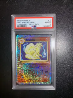 2002 Pokemon Legendary Collection Ninetales #17 Reverse Holo PSA 8 - Image 1