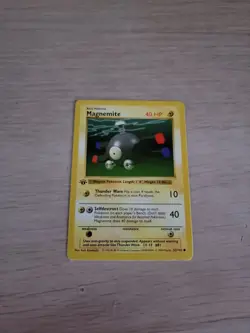 Pokemon Base Set 1st Edition Regular Finish Magnemite Shadowless 53/102 OC677 - Image 1