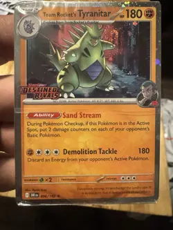 Team Rocket's Tyranitar 096/182-Pokemon: Destined Rivals Stamped Promo (Sealed) - Image 1