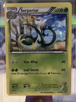 Pokemon TCG Serperior Black and White 5/114 Exclusive Cracked Ice Holo LP - Image 1