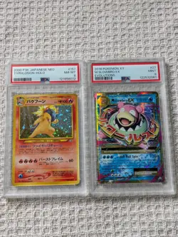 Pokemon TCG: Typhlosion Japanese Neo No. 157 PSA 8; M Slowbro EX 27/108 PSA 9 - Image 1