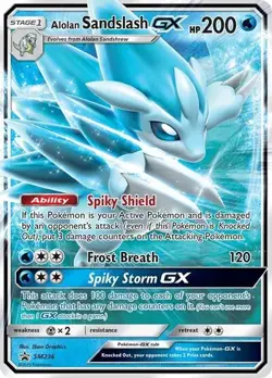 Alolan Sandslash GX SM236 Sun & Moon Holo Black Star Promo Pokemon LP - Image 1