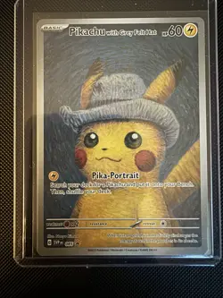 Pokemon TCG Pikachu With Grey Felt Hat Van Gogh Full Art PromoSVP #085 - Image 1