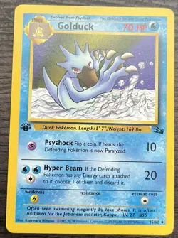 1st Edition Golduck 35/62 Pokemon TCG WOTC Base Set Fossil LP - Image 1