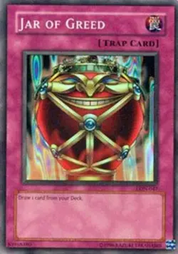Moderately Played Jar of Greed - LON-047 - Super Rare - Unlimited Edition - YuGi - Image 1