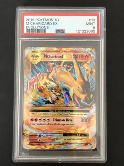 PSA 9, Pokemon TCG M Charizard EX 13/108 Evolutions 2016 Holo Ultra Rare Card - Image 1