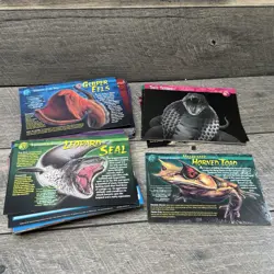 Weird N Wild Creatures Lot w/ Case, Big/Small Cards, & Fossil Collection - Image 4