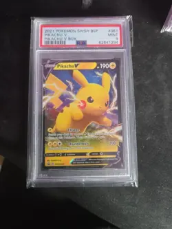 Pikachu V Black Star Promo SWSH061 PSA 9 Mint Pokemon TCG Card - Image 1