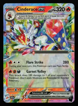 Cinderace ex 028/142 Holo Stellar Crown Pokemon Card - Image 1