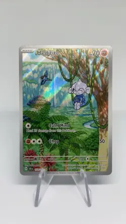 Pokemon TCG Meditite Stellar Crown 153/142 Illustration Rare Card NM Condition - Image 1
