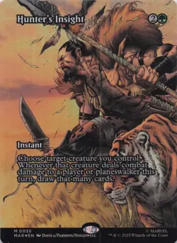 Hunter's Insight (Borderless) Spider-Man Mythic Foil #35 NM MTG - Image 1