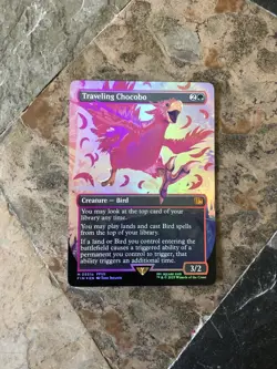 FINAL FANTASY-Neon FOIL Pink-Traveling Chocobo-Alt Art-Read-Watch Item VIDEO ^_^ - Image 3