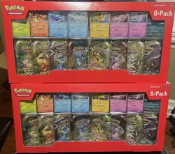 Costco Pokemon Prismatic Evolutions - 8 Mini Tins - 2 Pack (16 Sealed Tins) - Image 1