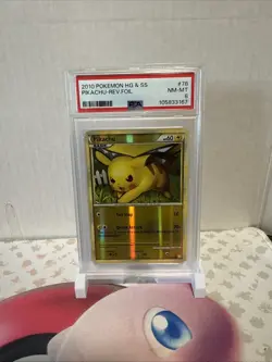 NM Mint 2010 Pokemon Heartgold & Soulsilver Pikachu Reverse Holo #78/123 PSA 8 - Image 1