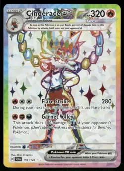 Cinderace ex - 157/142 Ultra Rare Holo NM Pokemon SV07: Stellar Crown - Image 1
