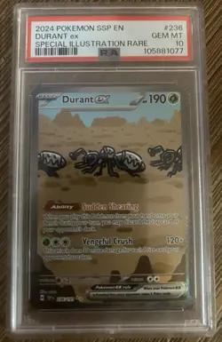 2024 POKEMON SSP EN DURANT EX SIR 236/191 PSA GEM MINT 10 - Image 1