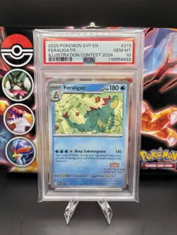 Pokemon EN-SV Black Star Promo #213 Feraligatr PSA 10 Illustration Contest 2024 - Image 1
